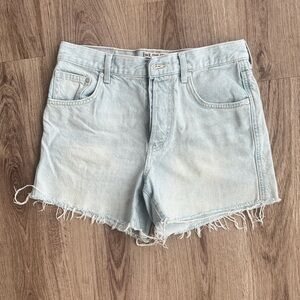 We The Free Light Blue Frayed Jean Shorts